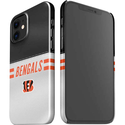NFL Cincinnati Bengals White Striped iPhone 12 Mini Lite Case