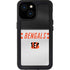NFL Cincinnati Bengals White Striped iPhone 13 Mini Waterproof Case