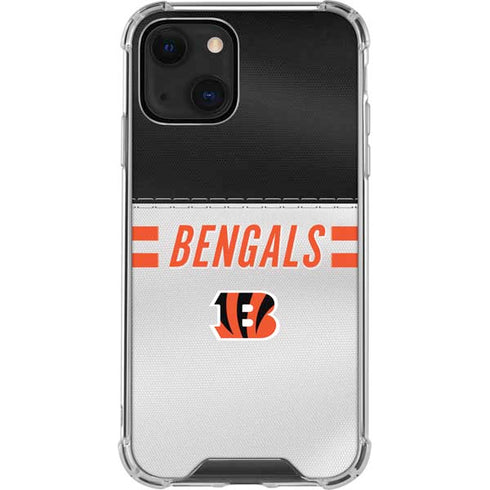 NFL Cincinnati Bengals White Striped iPhone 14 Clear Case