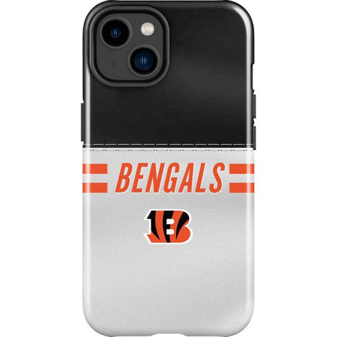 NFL Cincinnati Bengals White Striped iPhone 14 Plus Impact Case