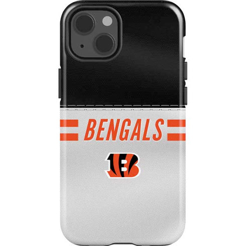 NFL Cincinnati Bengals White Striped iPhone 15 Impact Case