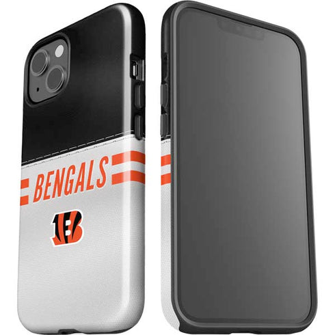 NFL Cincinnati Bengals White Striped iPhone 15 Impact Case