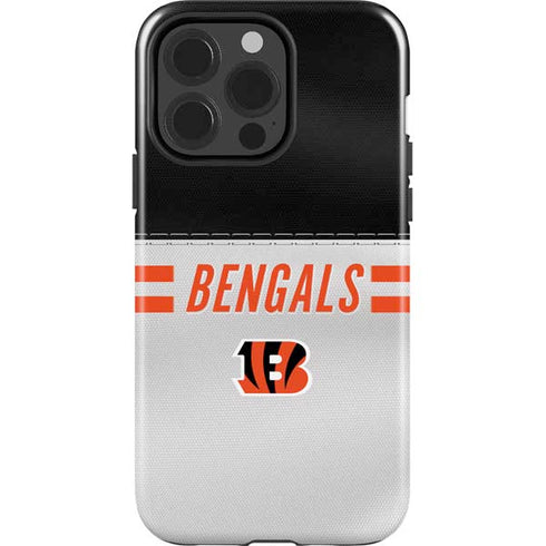 NFL Cincinnati Bengals White Striped iPhone 15 Pro Impact Case