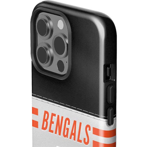 NFL Cincinnati Bengals White Striped iPhone 14 Pro Impact Case