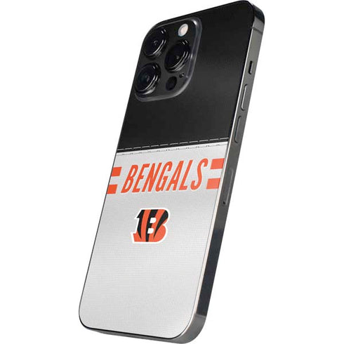 NFL Cincinnati Bengals White Striped iPhone 14 Pro Skin