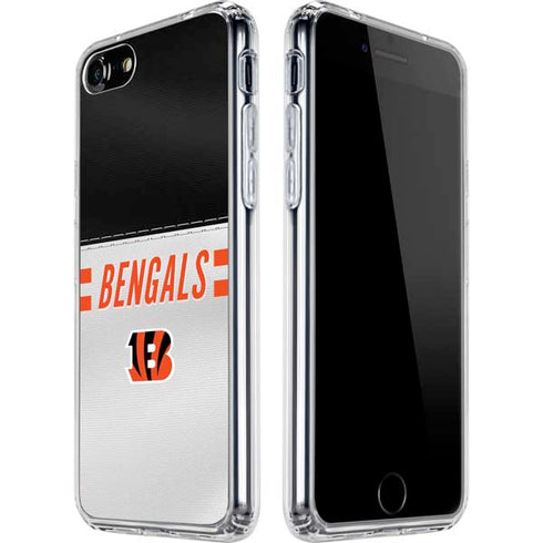 NFL Cincinnati Bengals White Striped iPhone SE (2nd & 3rd Gen) Clear Case