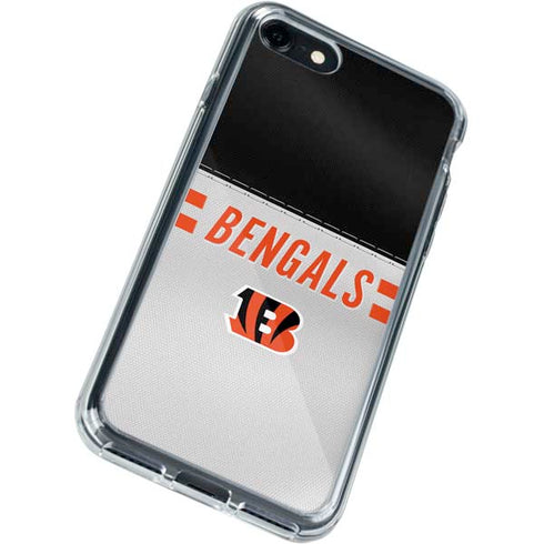 NFL Cincinnati Bengals White Striped iPhone SE (2nd & 3rd Gen) Clear Case