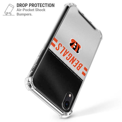 NFL Cincinnati Bengals White Striped iPhone XR Clear Case