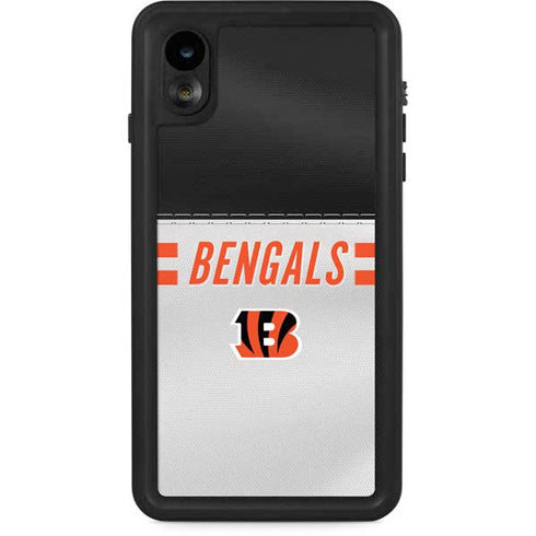NFL Cincinnati Bengals White Striped iPhone XR Waterproof Case