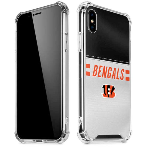 NFL Cincinnati Bengals White Striped iPhone XS Max Clear Case