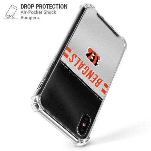 NFL Cincinnati Bengals White Striped iPhone XS Max Clear Case