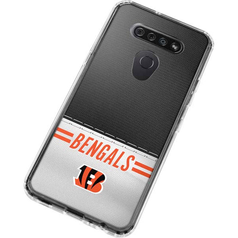NFL Cincinnati Bengals White Striped LG K51/Q51 Clear Case