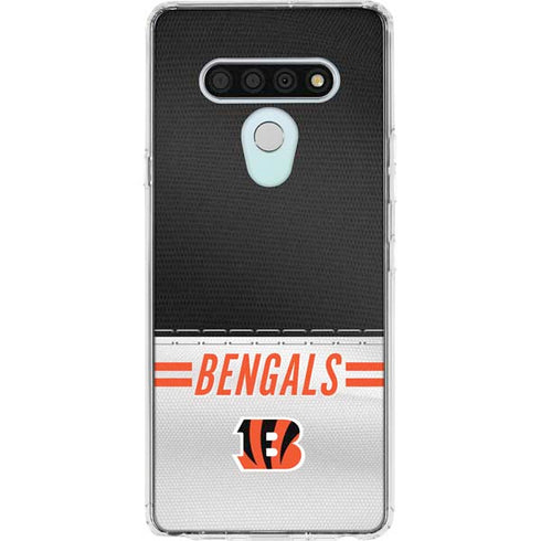 NFL Cincinnati Bengals White Striped LG Stylo 6 Clear Case