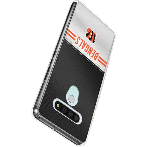 NFL Cincinnati Bengals White Striped LG Stylo 6 Clear Case