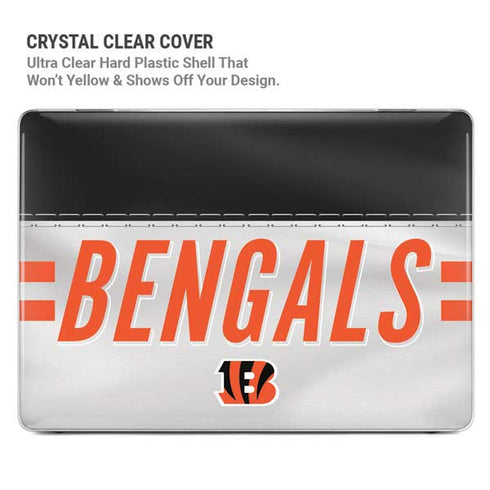NFL Cincinnati Bengals White Striped MacBook Pro 15in (2016-19) Case plus Skin