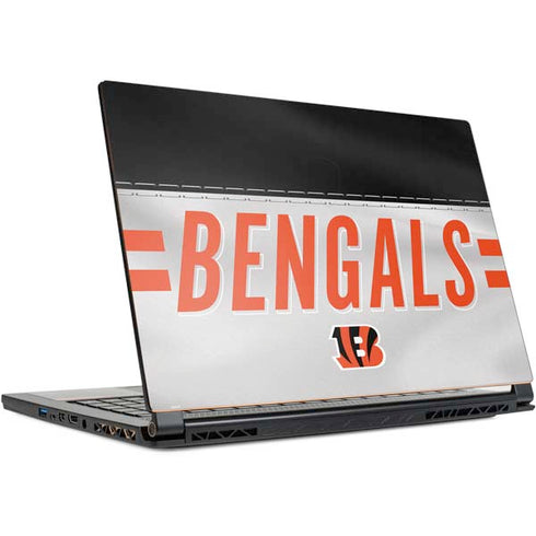 NFL Cincinnati Bengals White Striped MSI GS65 Stealth Laptop Skin