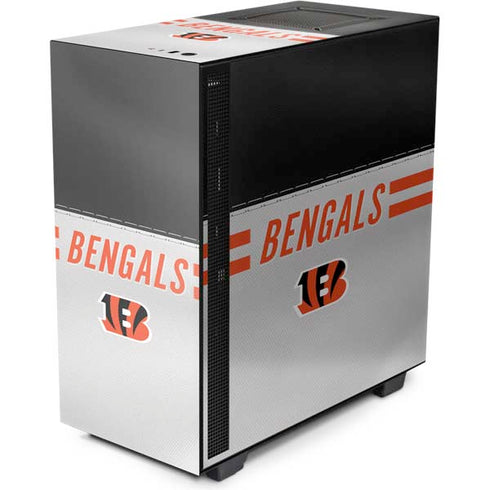 NFL Cincinnati Bengals White Striped NZXT H510 Compact ATX Mid-Tower Case Skin