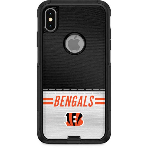 NFL Cincinnati Bengals White Striped Otterbox Commuter iPhone Skin