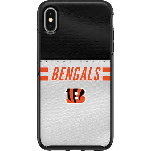 NFL Cincinnati Bengals White Striped Otterbox Symmetry iPhone Skin
