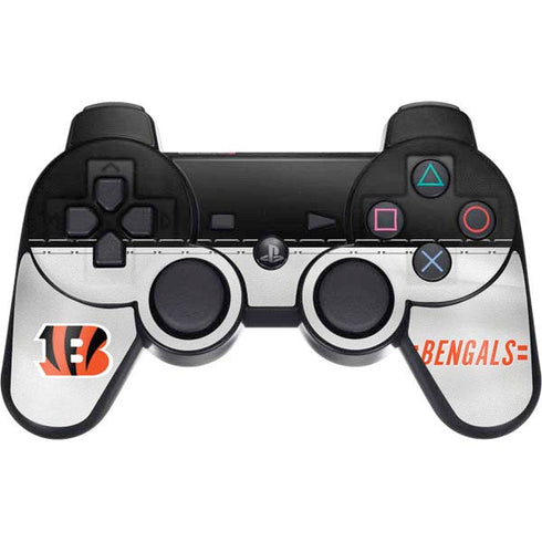 NFL Cincinnati Bengals White Striped PS3 Dual Shock wireless controller Skin
