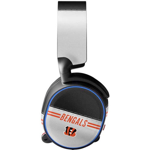 NFL Cincinnati Bengals White Striped SteelSeries Arctis 3 Skin