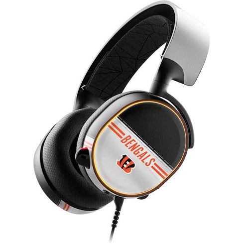 NFL Cincinnati Bengals White Striped SteelSeries Arctis 5 Skin