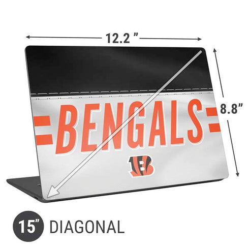 NFL Cincinnati Bengals White Striped Universal Laptop 15in (12.2 x 8.8in) Skin