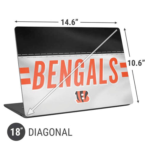NFL Cincinnati Bengals White Striped Universal Laptop 18in (14.6 x 10.6in) Skin