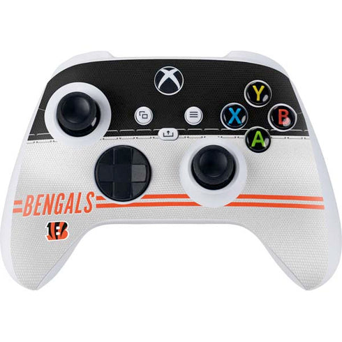 NFL Cincinnati Bengals White Striped Xbox Series S Controller Skin