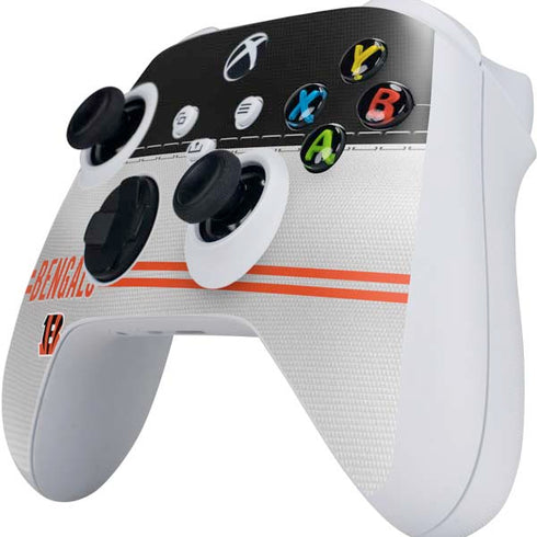 NFL Cincinnati Bengals White Striped Xbox Series S Controller Skin