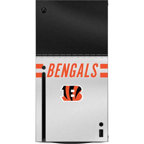 NFL Cincinnati Bengals White Striped Xbox Series X Console Skin