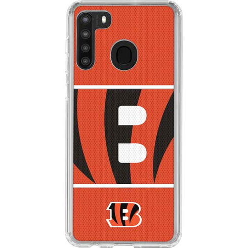 NFL Cincinnati Bengals Zone Block Galaxy A21 Clear Case