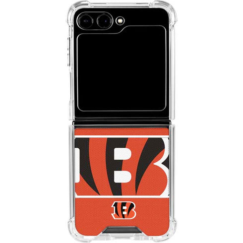 NFL Cincinnati Bengals Zone Block Galaxy Z Flip5 5G Clear Case