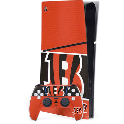 NFL Cincinnati Bengals Zone Block PS5 Slim Digital Edition Console Skin