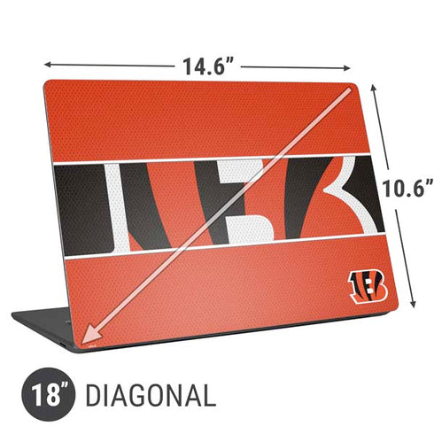 NFL Cincinnati Bengals Zone Block Universal Laptop 18in (14.6 x 10.6in) Skin