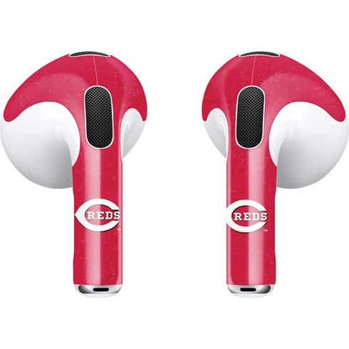 MLB Cincinnati Reds - Solid Distressed Apple AirPods (3rd Gen 2021) Skin