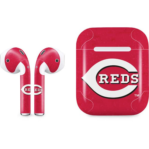 MLB Cincinnati Reds - Solid Distressed Apple AirPods Skin
