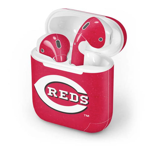 MLB Cincinnati Reds - Solid Distressed Apple AirPods Skin