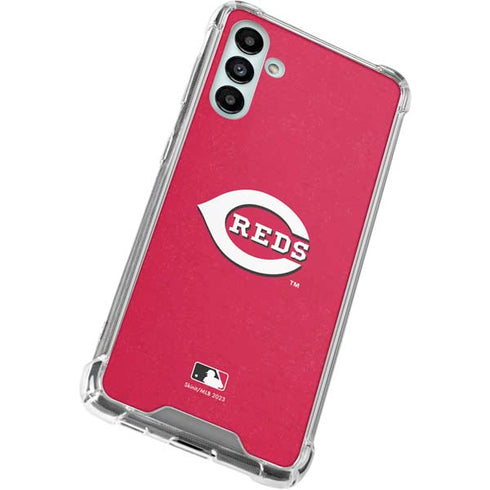 MLB Cincinnati Reds - Solid Distressed Galaxy A13 5G Clear Case