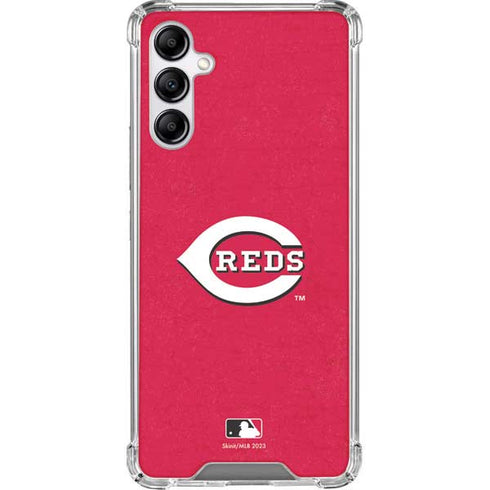 MLB Cincinnati Reds - Solid Distressed Galaxy A14 5G Clear Case