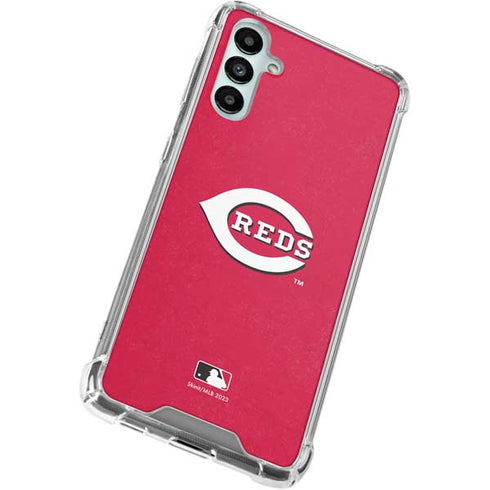 MLB Cincinnati Reds - Solid Distressed Galaxy A15 5G Clear Case