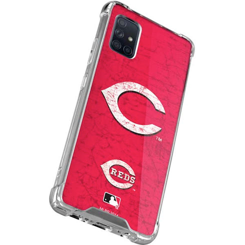 MLB Cincinnati Reds - Solid Distressed Galaxy A51 5G Clear Case