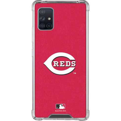 MLB Cincinnati Reds - Solid Distressed Galaxy A51 5G Clear Case