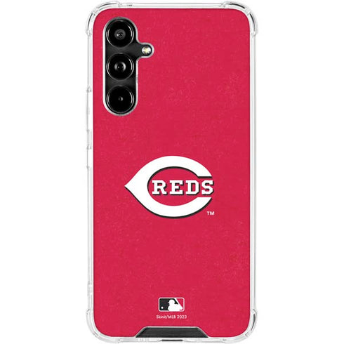 MLB Cincinnati Reds - Solid Distressed Galaxy A54 5G Clear Case