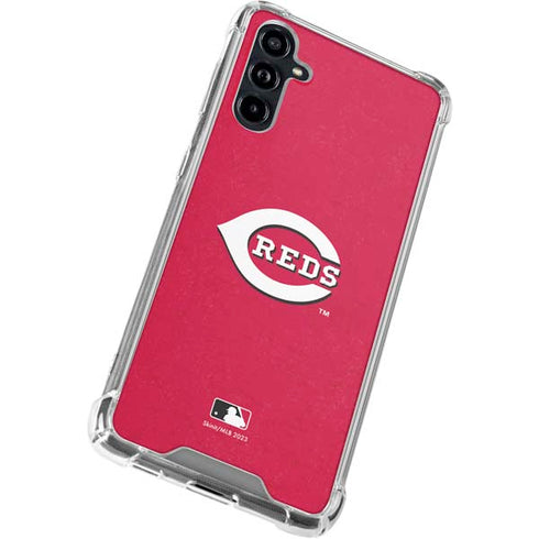 MLB Cincinnati Reds - Solid Distressed Galaxy A54 5G Clear Case