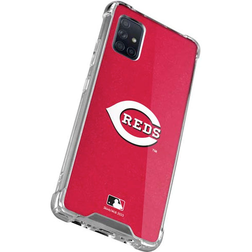 MLB Cincinnati Reds - Solid Distressed Galaxy A71 5G Clear Case