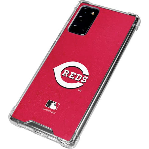 MLB Cincinnati Reds - Solid Distressed Galaxy Note20 5G Clear Case