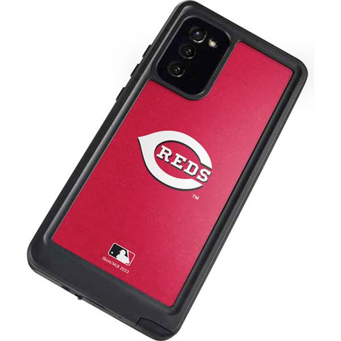 MLB Cincinnati Reds - Solid Distressed Galaxy Note20 5G Waterproof Case
