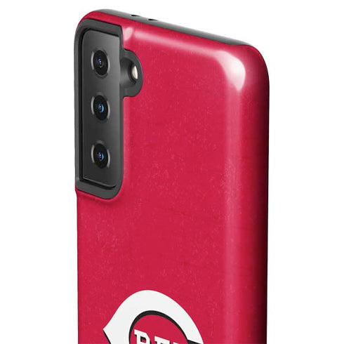 MLB Cincinnati Reds - Solid Distressed Galaxy S21 FE Pro Case