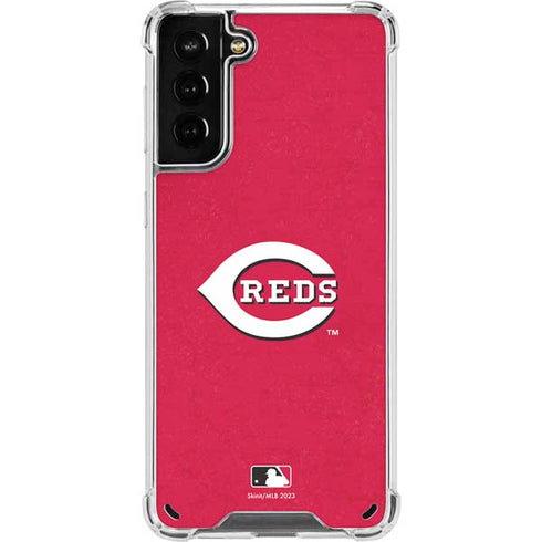 MLB Cincinnati Reds - Solid Distressed Galaxy S21 Plus 5G Clear Case